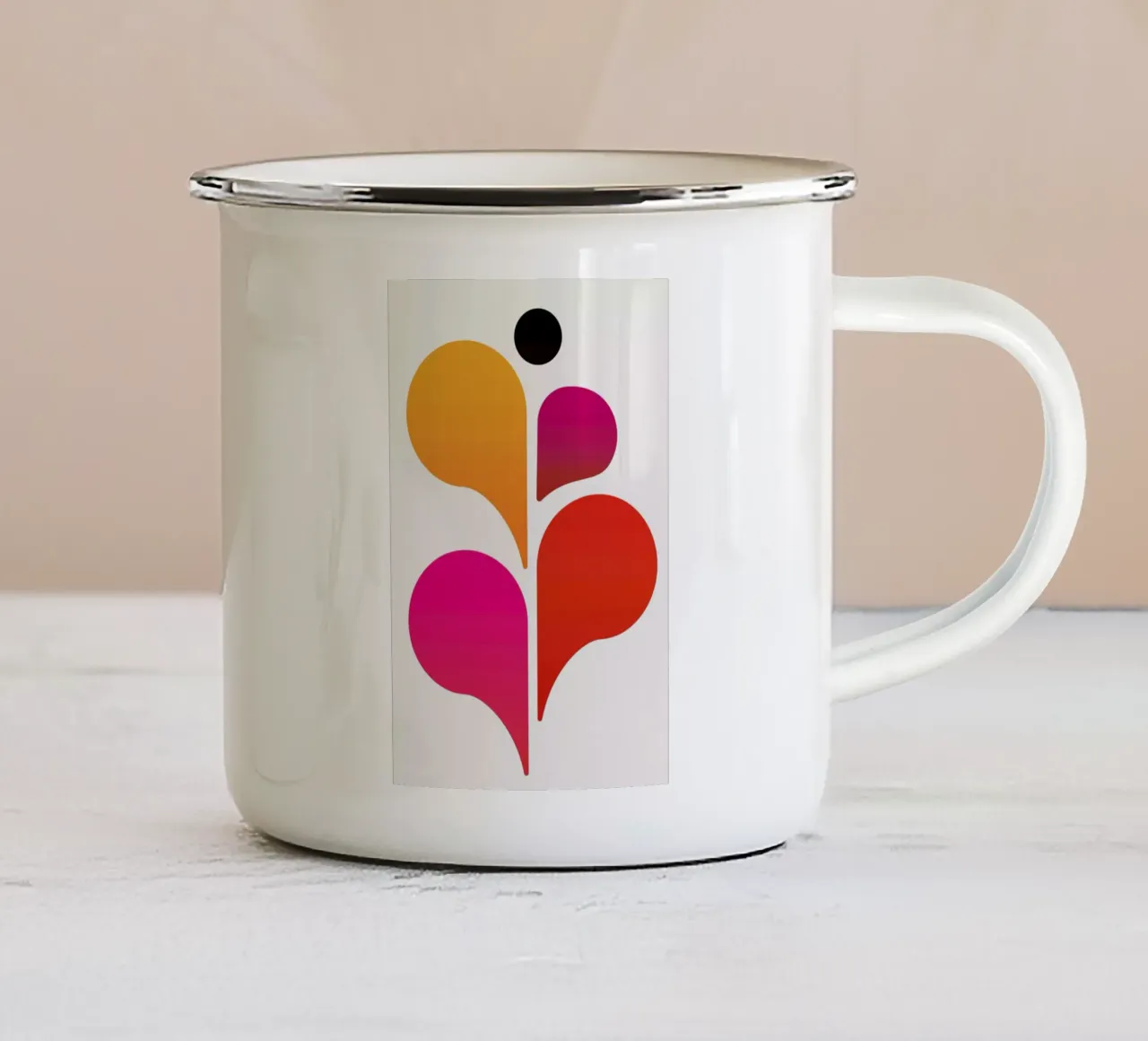 Abstract Dancer tazza in smalto da Kubistika