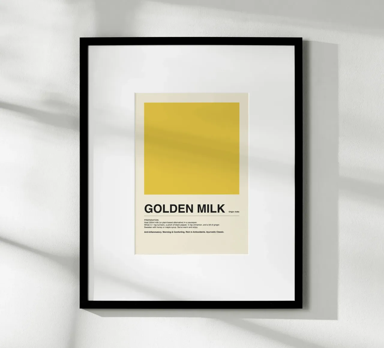 Golden Milk Drink poster con telaio in plastica da ni-ja artboutique