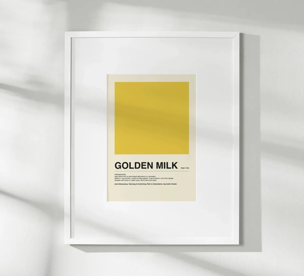 Golden Milk Drink poster con telaio in plastica da ni-ja artboutique