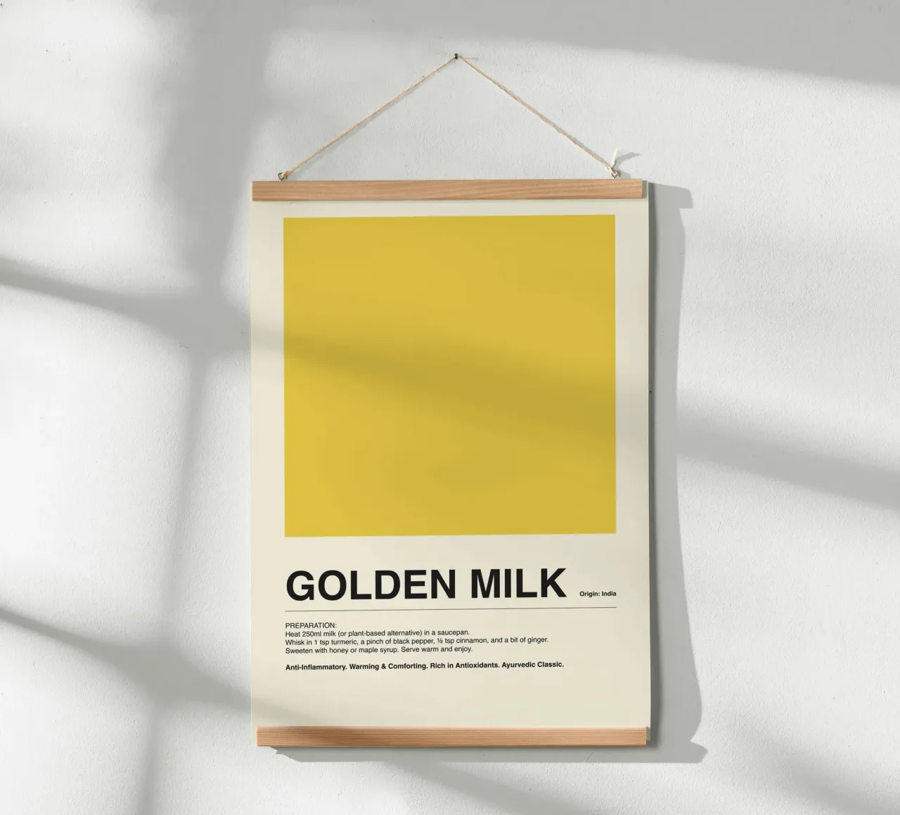 Golden Milk Drink poster con telaio in plastica da ni-ja artboutique