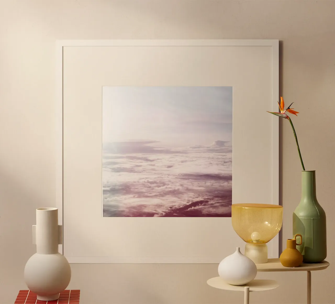 Cieli di rose poster con telaio in alluminio da Cassia Beck Photography