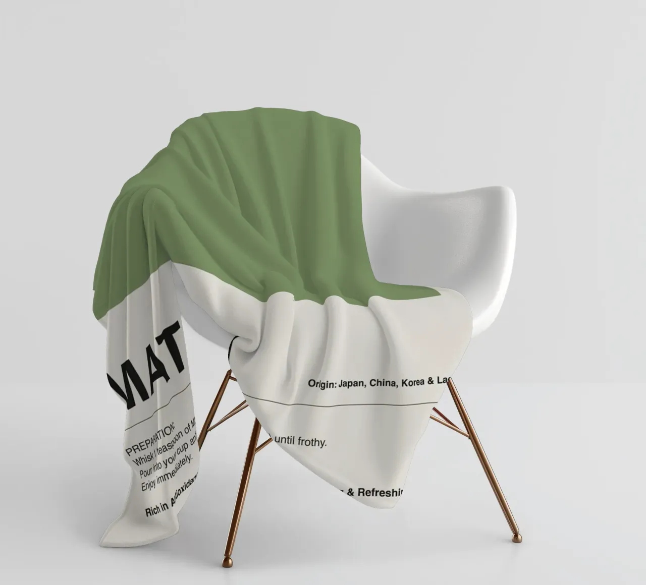 Matcha Latte Chartreuse coperta in pile da ni-ja artboutique