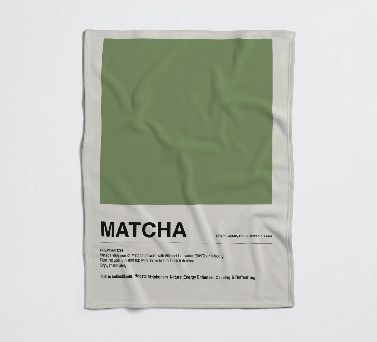 Matcha Latte Chartreuse coperta in pile da ni-ja artboutique