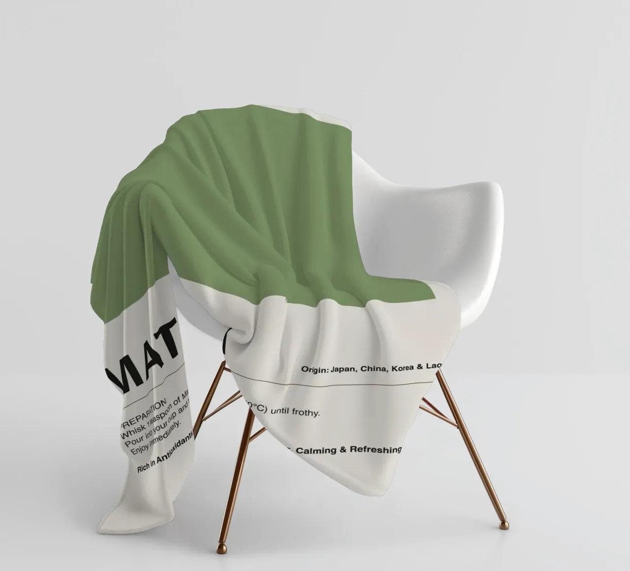 Matcha Latte Chartreuse coperta in pile da ni-ja artboutique