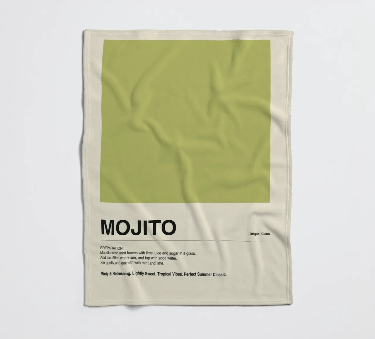 Mojito Drink Olive manta de franela de ni-ja artboutique