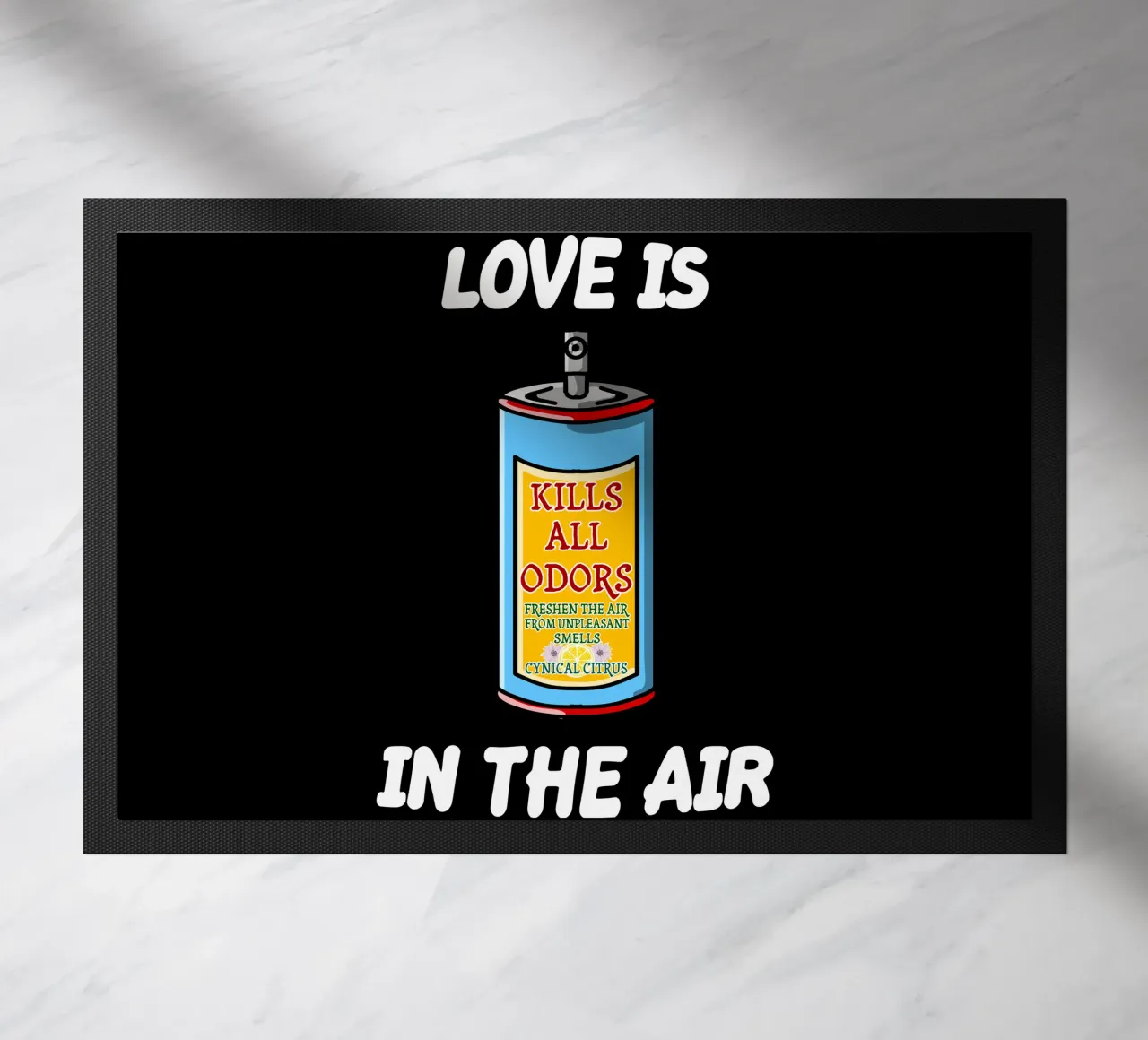 L'amore è nell'aria Sarcastico Single Anti Amore Coppia Umorismo zerbino da sillyindustries