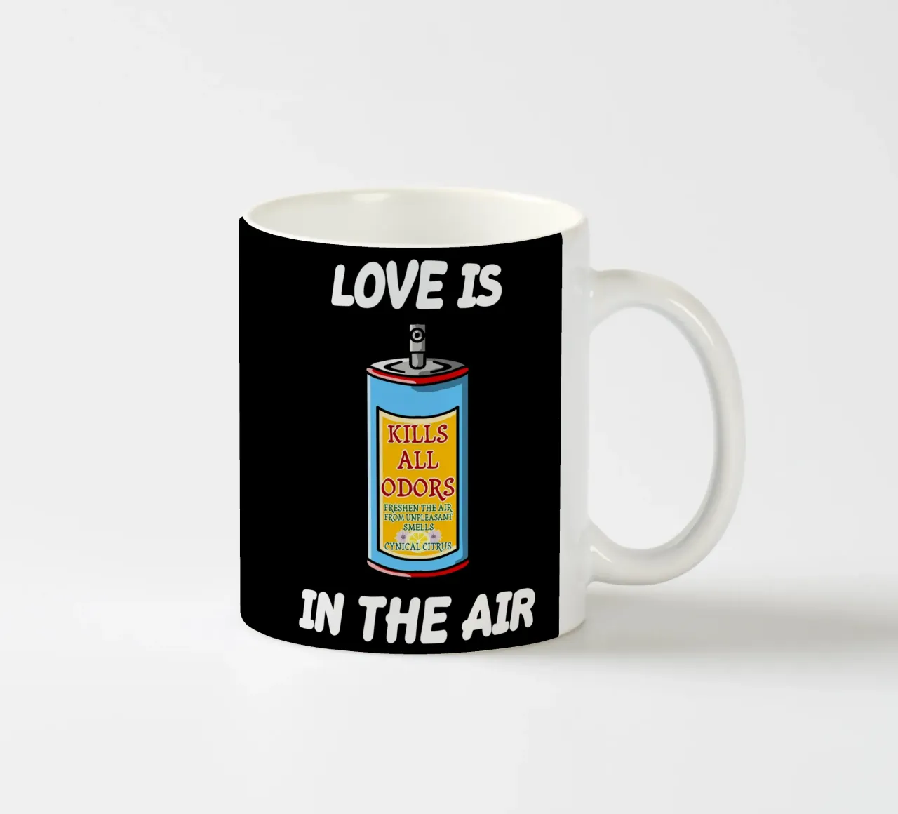 L'amore è nell'aria Sarcastico Single Anti Amore Coppia Umorismo tazza in ceramica da sillyindustries