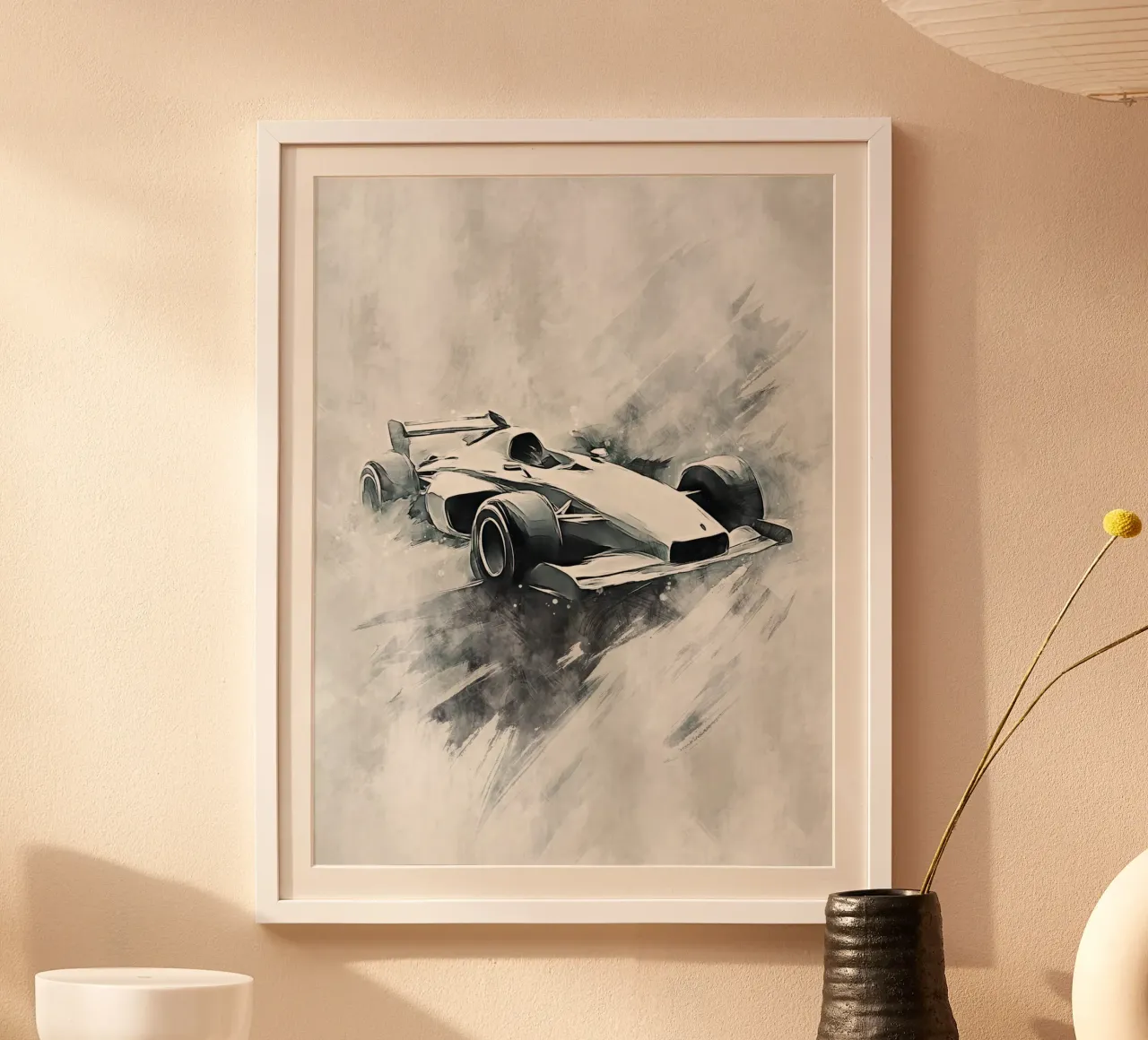 Formula one Car Racing art poster con telaio in legno da Mateo