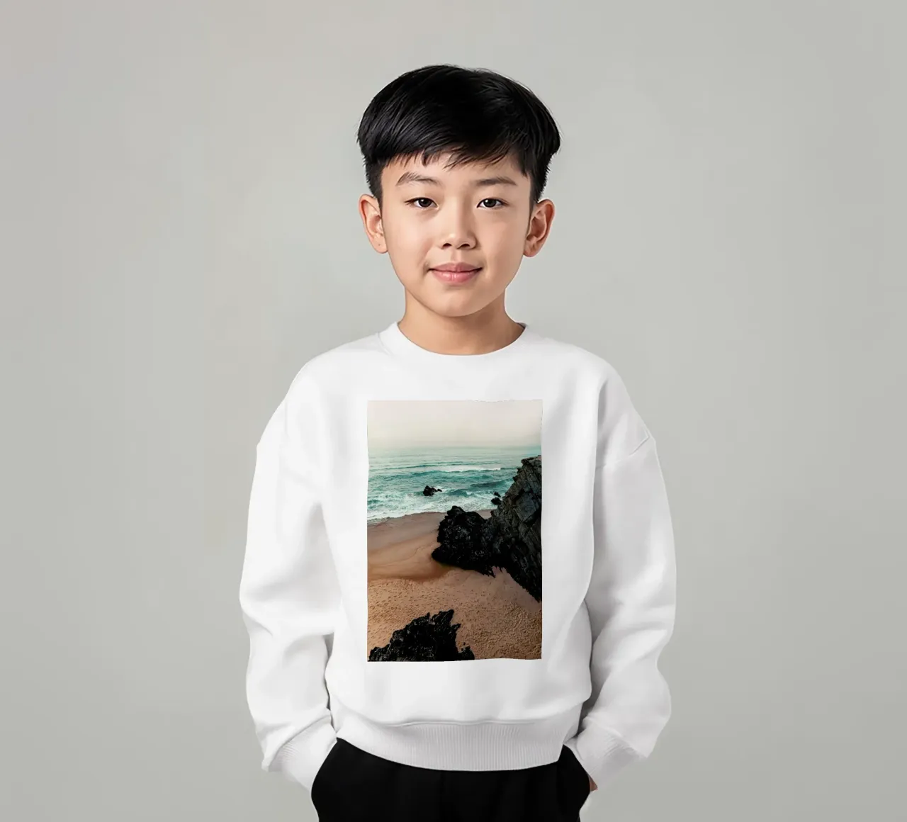 Antlantic Ocean Coast kids sweatshirt by Sebastian Hilgetag