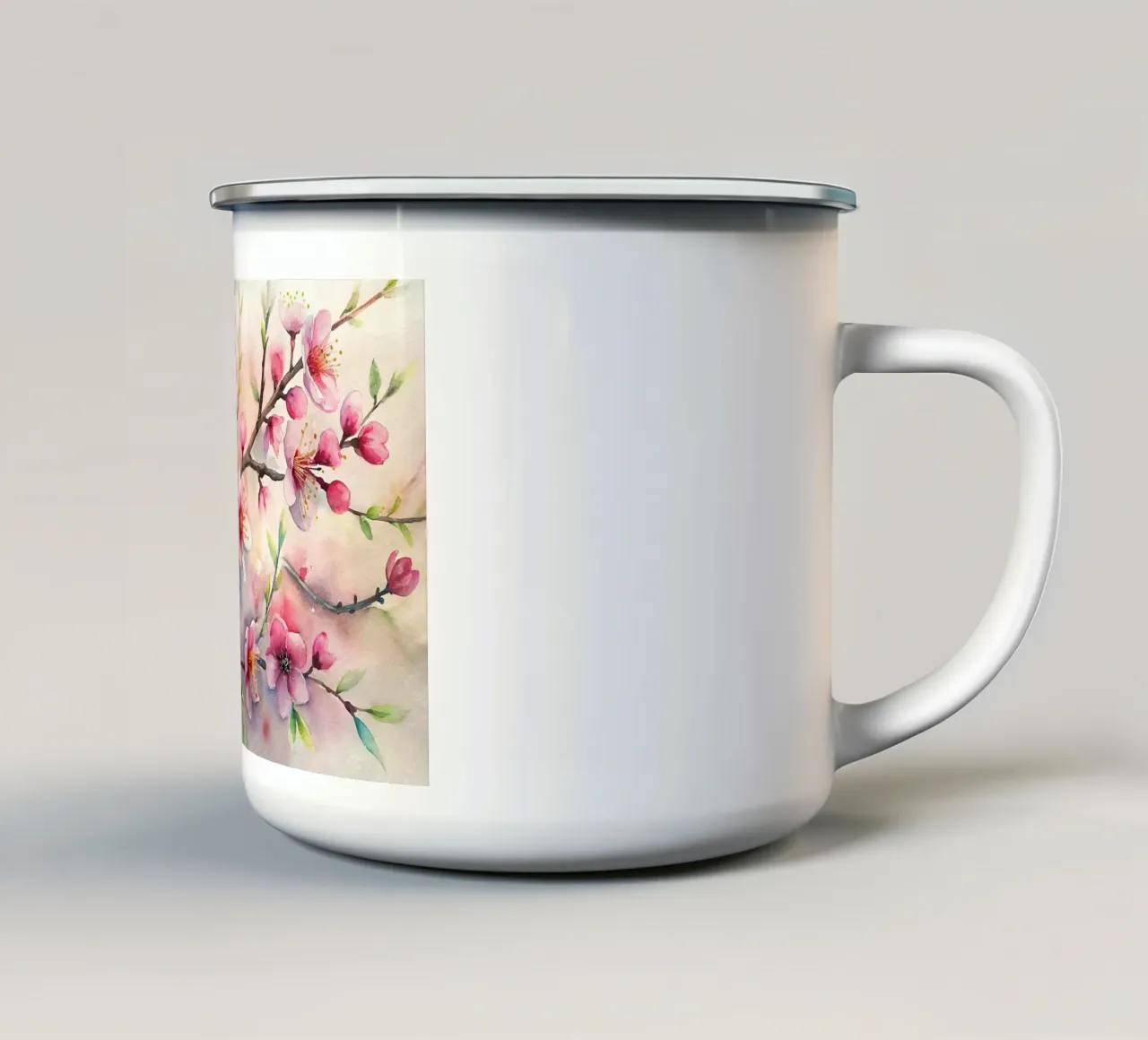 Mandorlo in fiore tazza in smalto da Point and Art