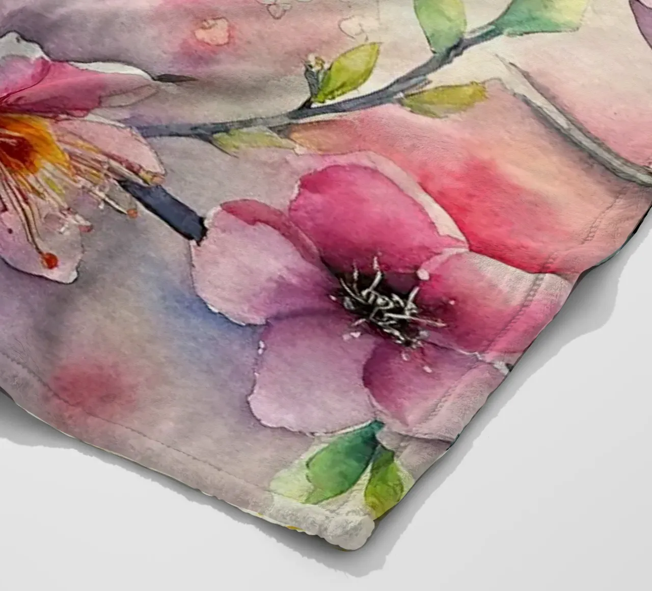 Mandorlo in fiore coperta in pile da Point and Art