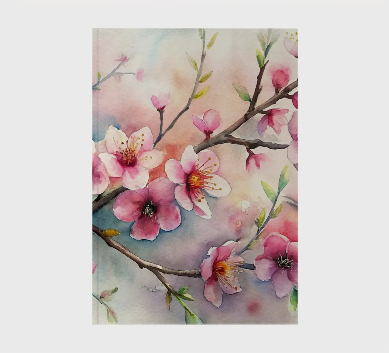 Almond tree in bloom notebook by Point and Art