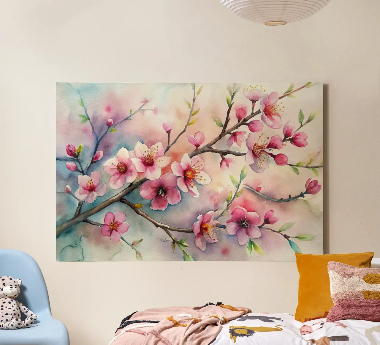 Almond tree in bloom canvas by 🎨 Point and Art