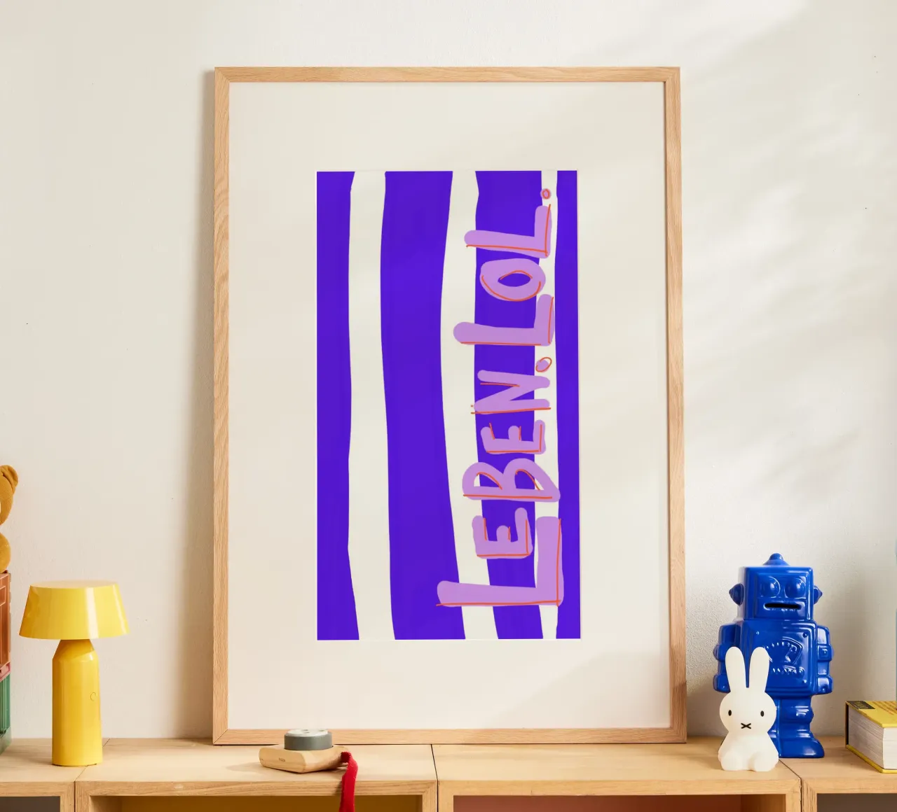Leben. Lol. poster con telaio in legno da wee-design