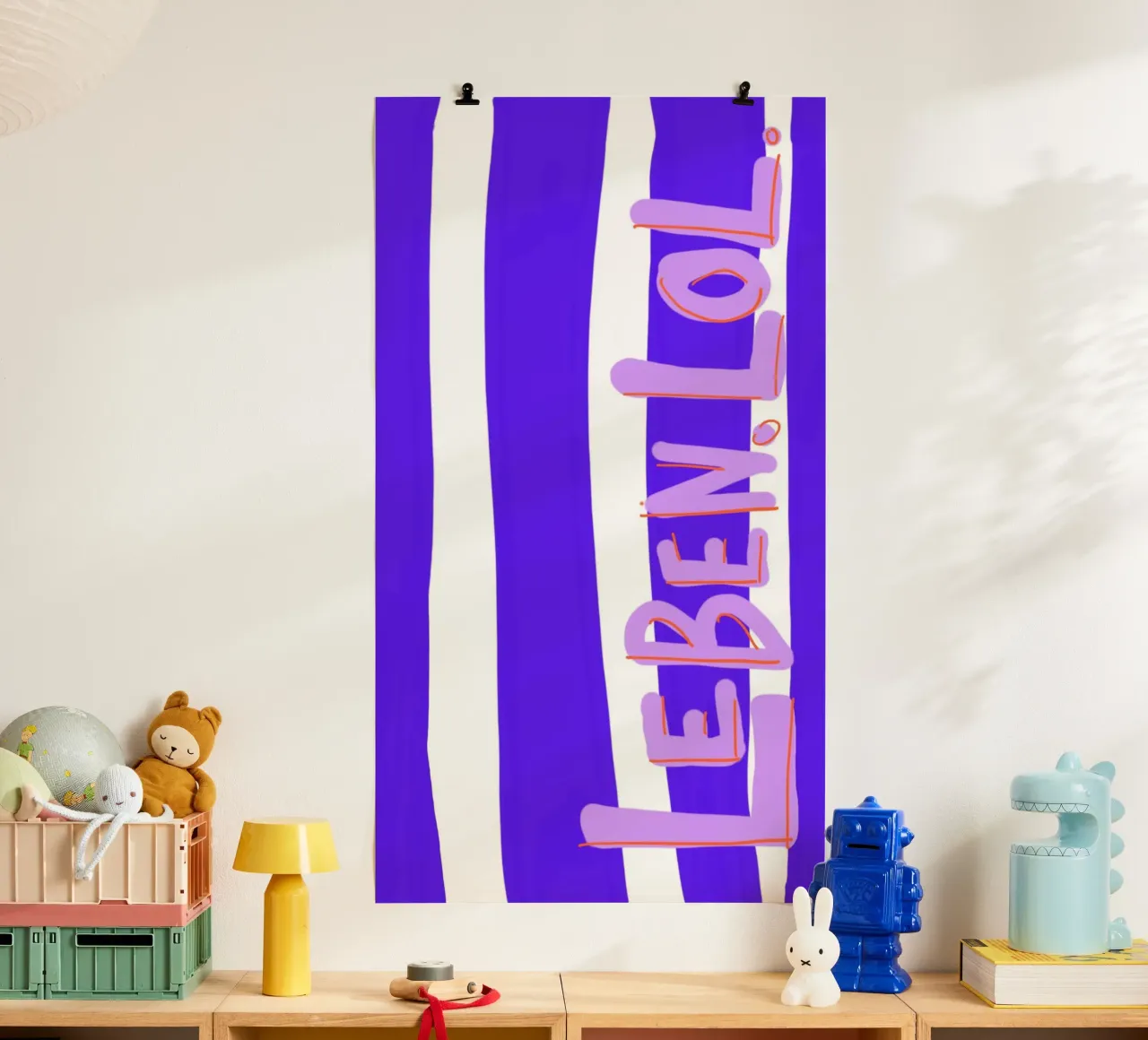 Leben. Lol. poster con telaio in legno da wee-design