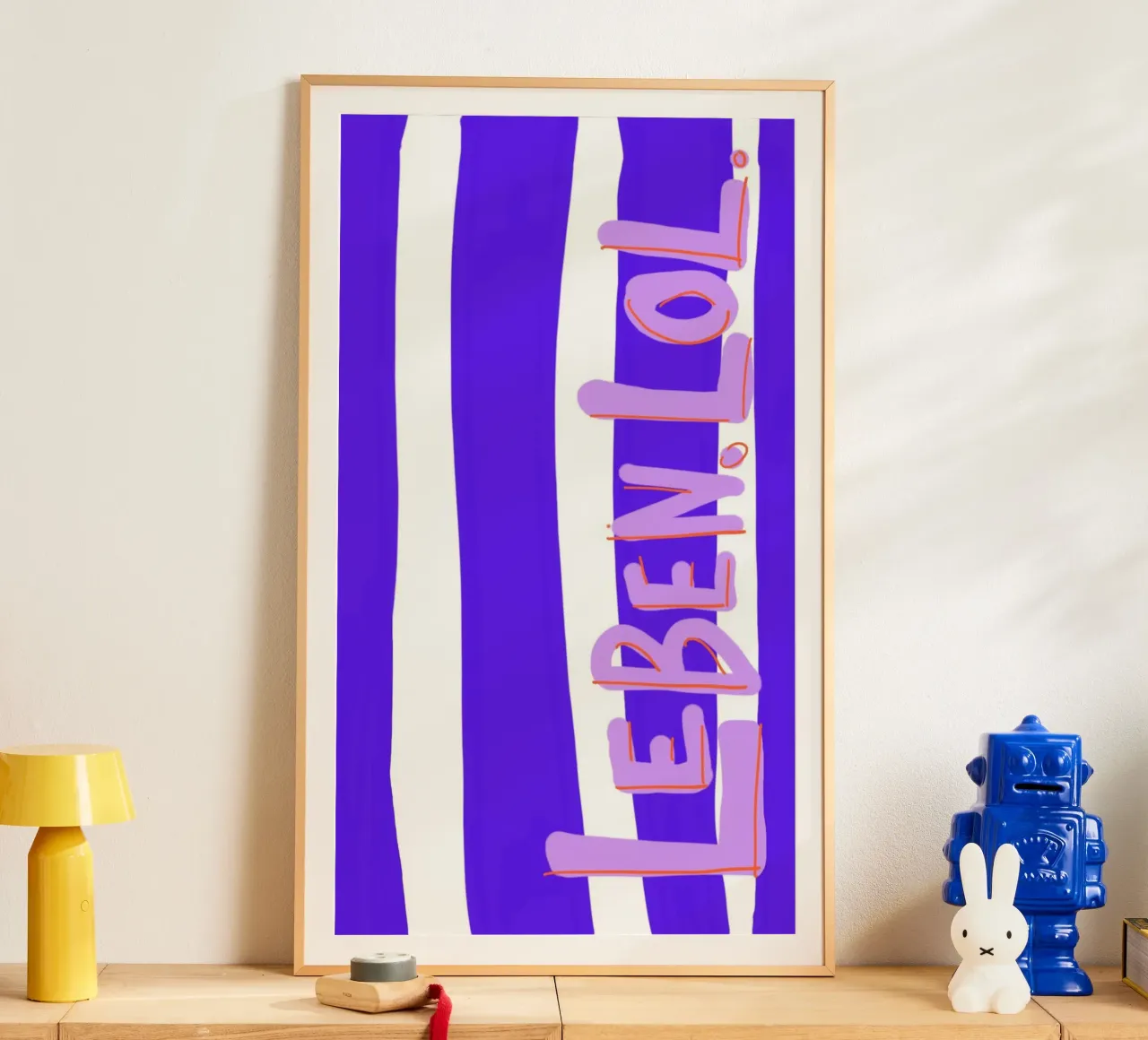 Leben. Lol. poster con telaio in legno da wee-design