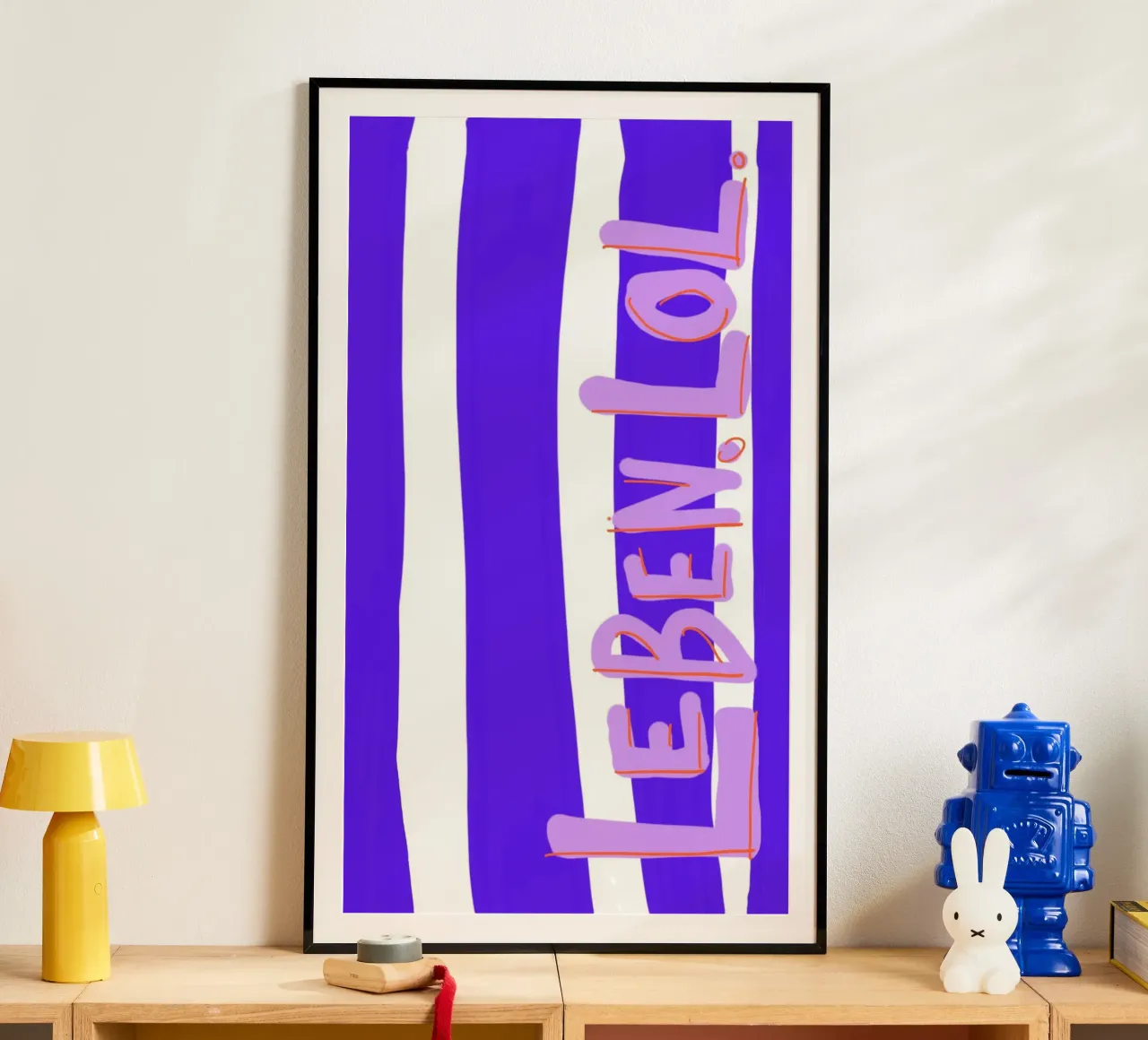 Leben. Lol. poster con telaio in legno da wee-design