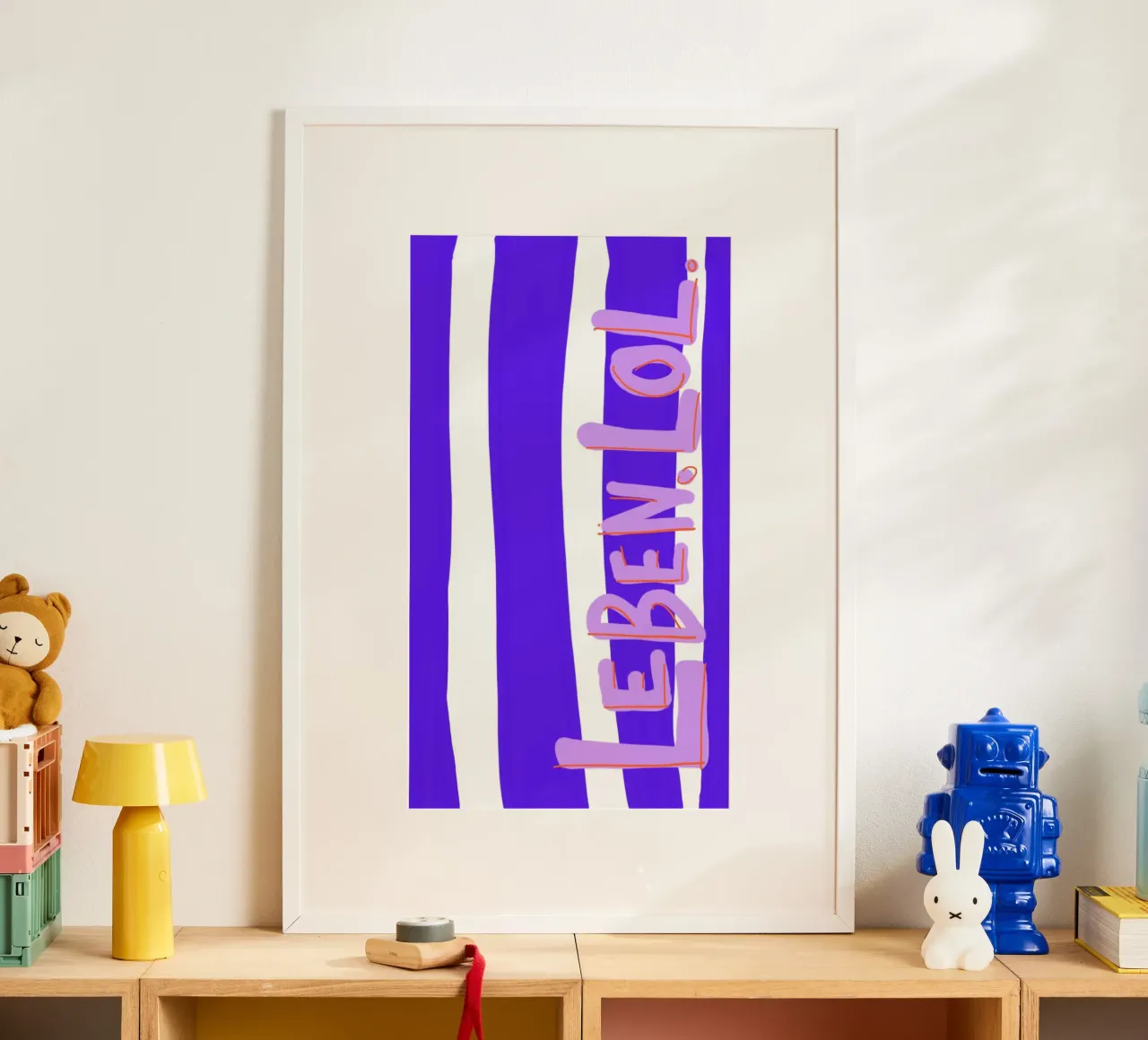 Leben. Lol. poster con telaio in legno da wee-design