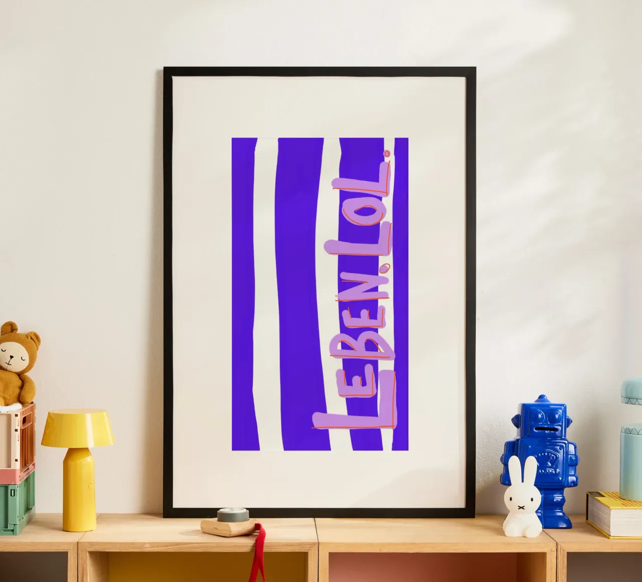 Leben. Lol. poster con telaio in legno da wee-design