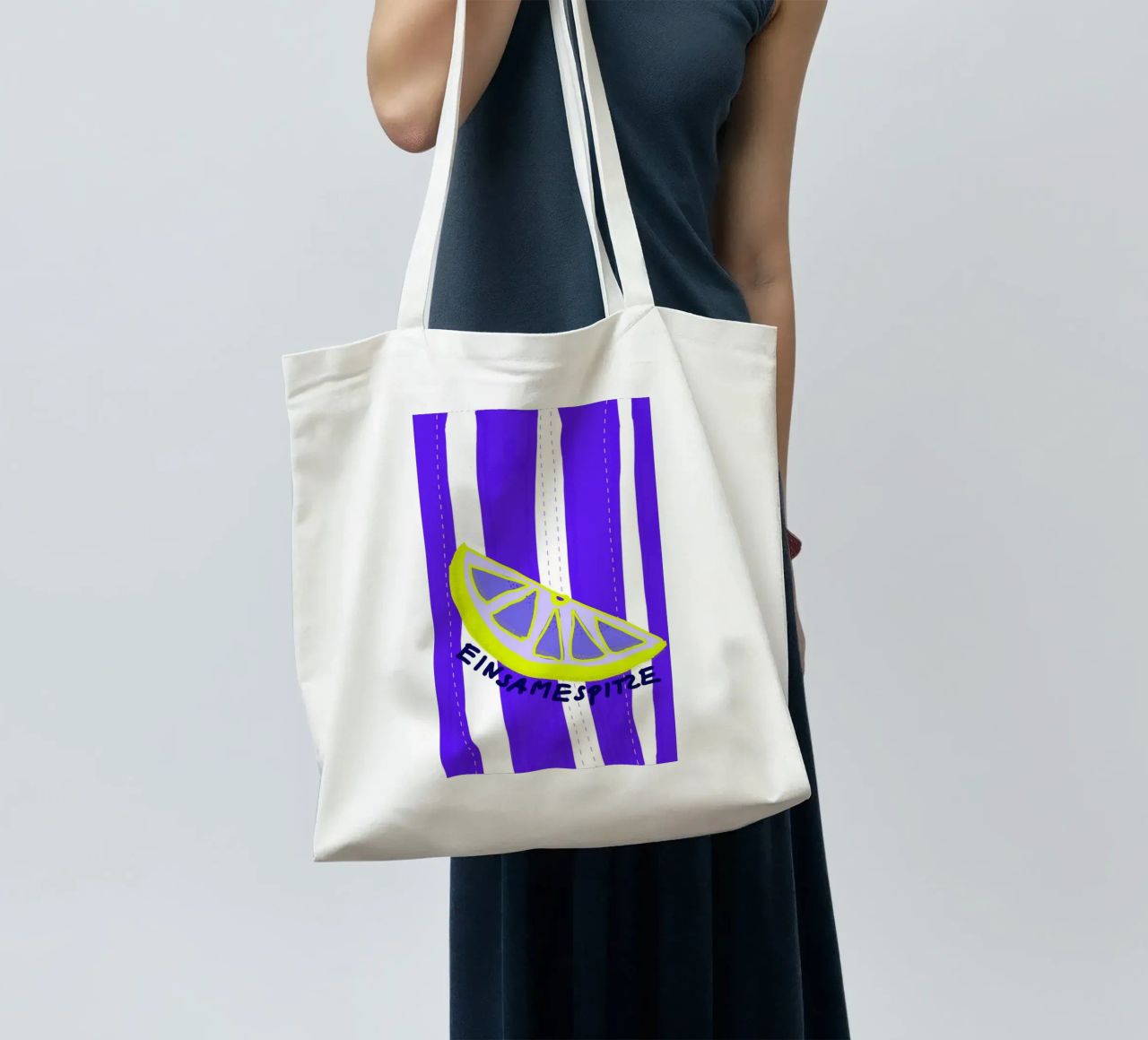 Einsame Zitrone borsa in juta da wee-design