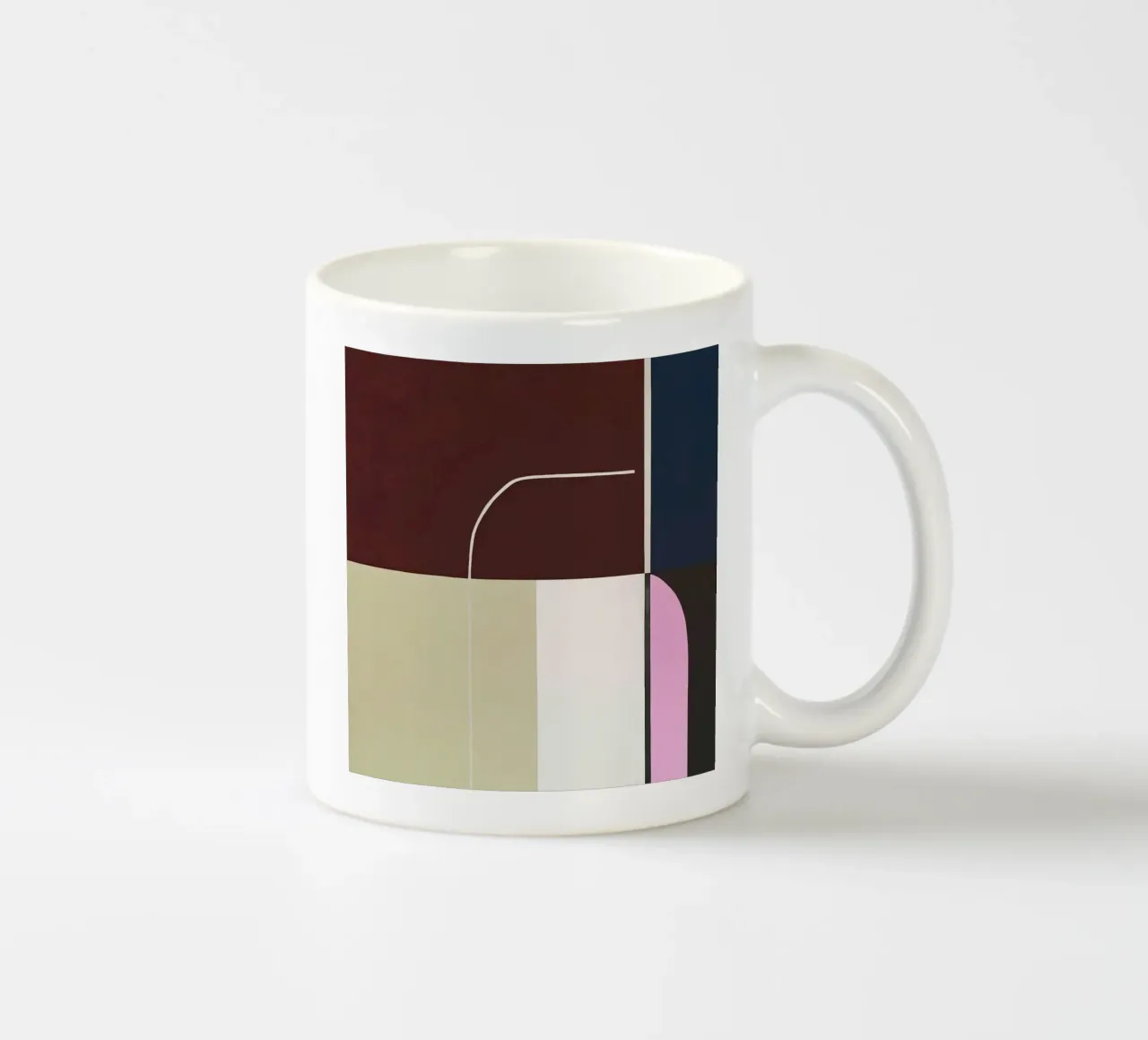 Modern Geometric Design in Muted Tones tazza in ceramica da Artbyvo