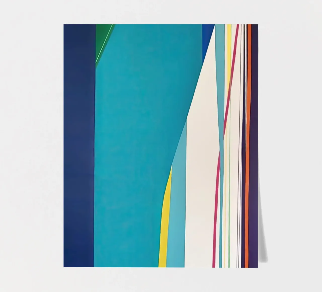 Géométrie verticale colorée avec des bandes bleues, vertes et violettes planche autocollant de Artbyvo