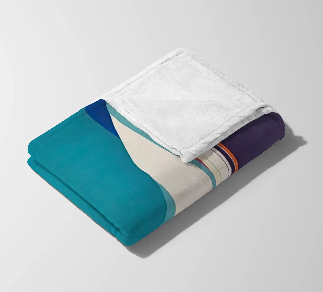 Geometria verticale colorata con strisce blu, verdi e viola coperta in pile da Artbyvo