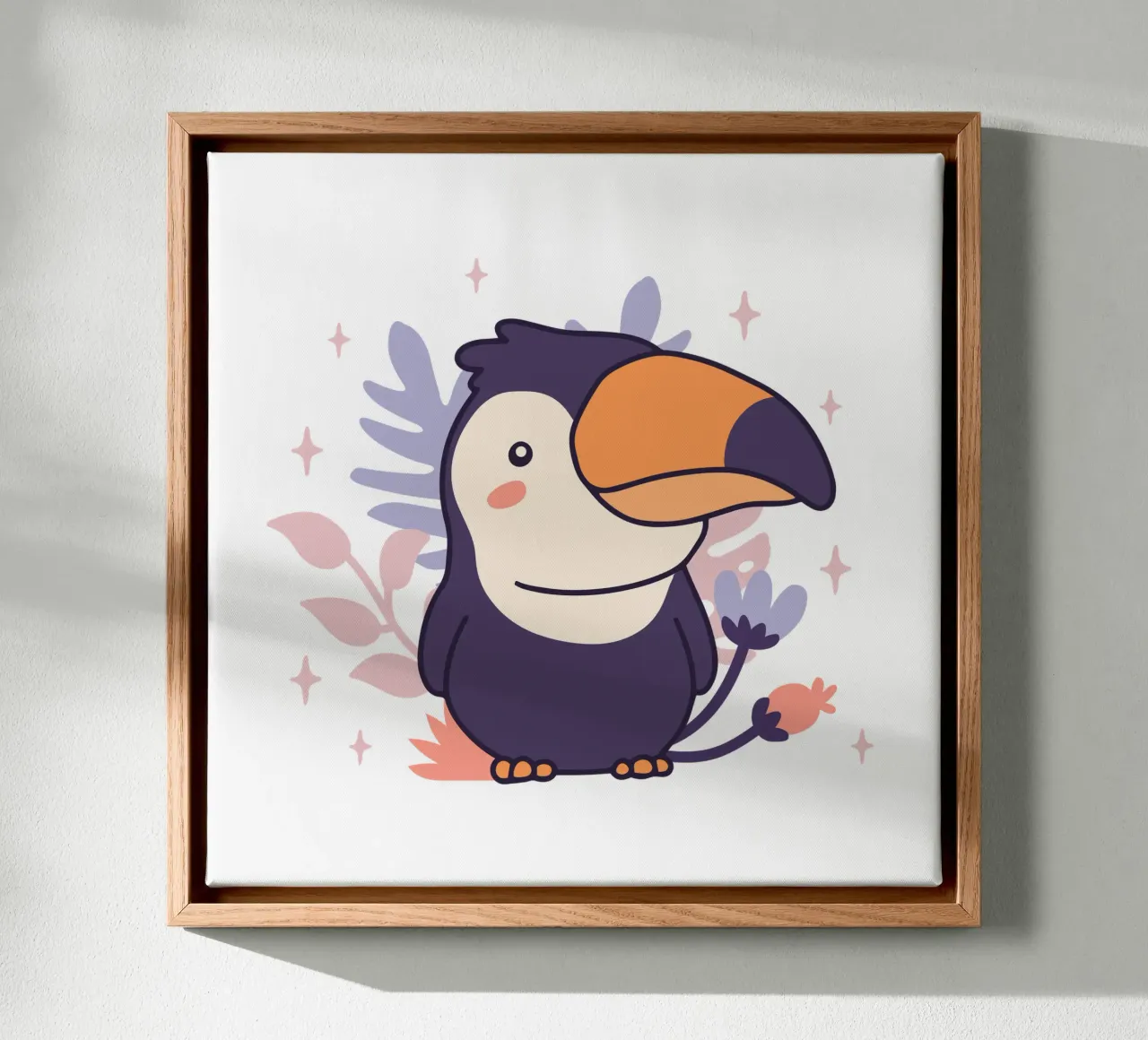Baby Toucan canvas with Floater frame by 🐹 BABY ART PRINTS