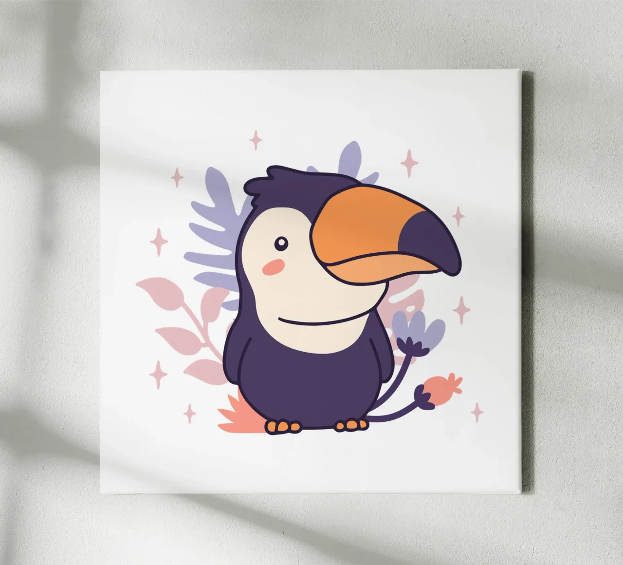 Baby Toucan canvas with Floater frame by 🐹 BABY ART PRINTS