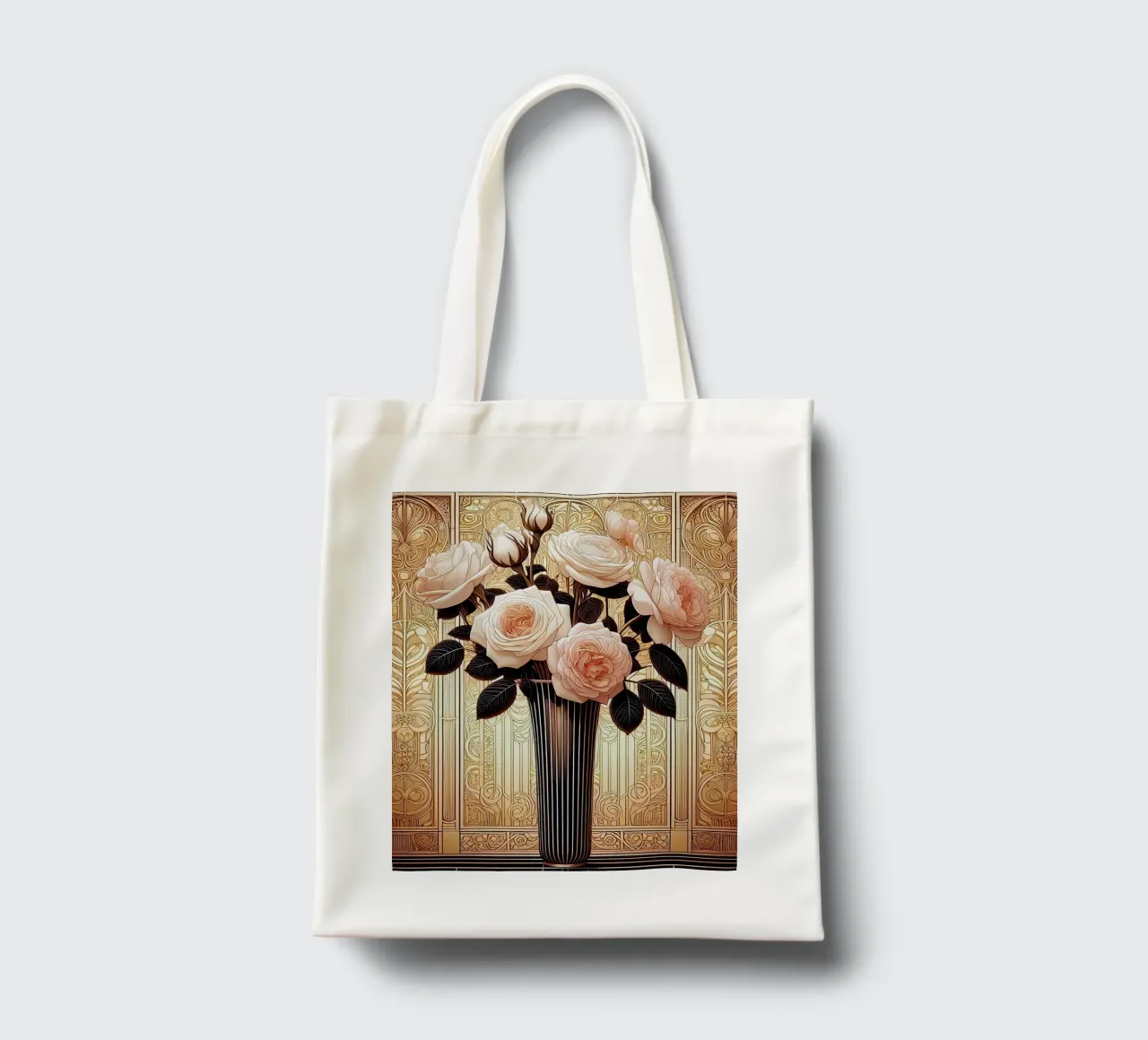 Rose in un vaso sottile borsa in juta da Art-Nouveau-Dsg