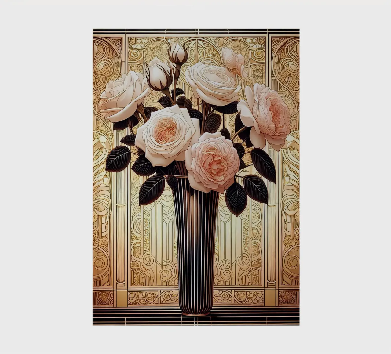 Roses in a slender vase notebook by Art-Nouveau-Dsg