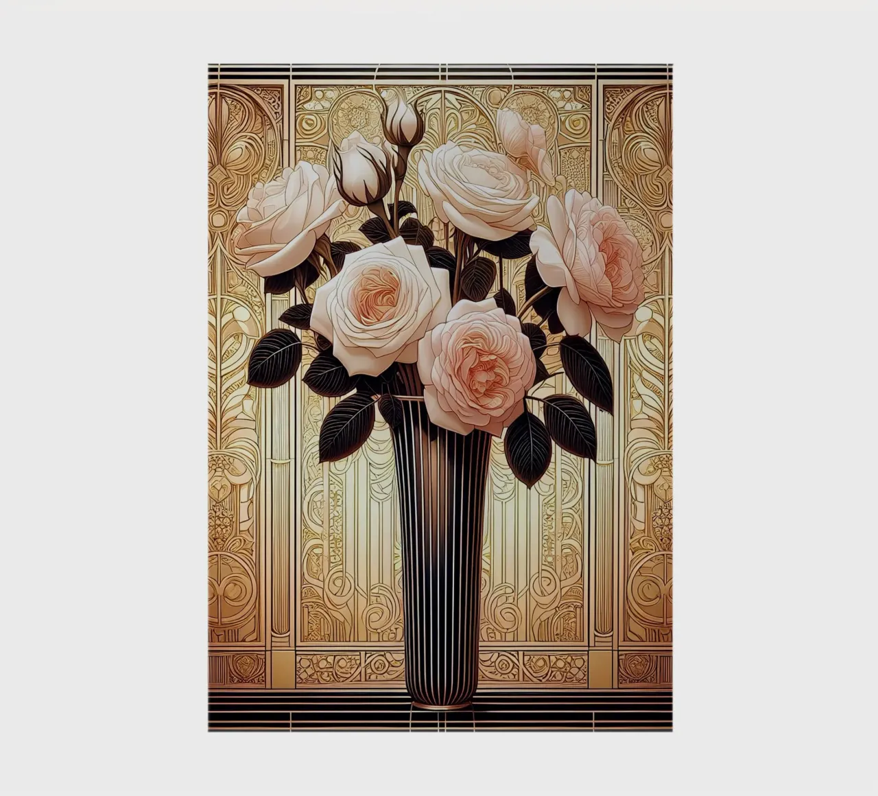 Roses in a slender vase notebook by Art-Nouveau-Dsg