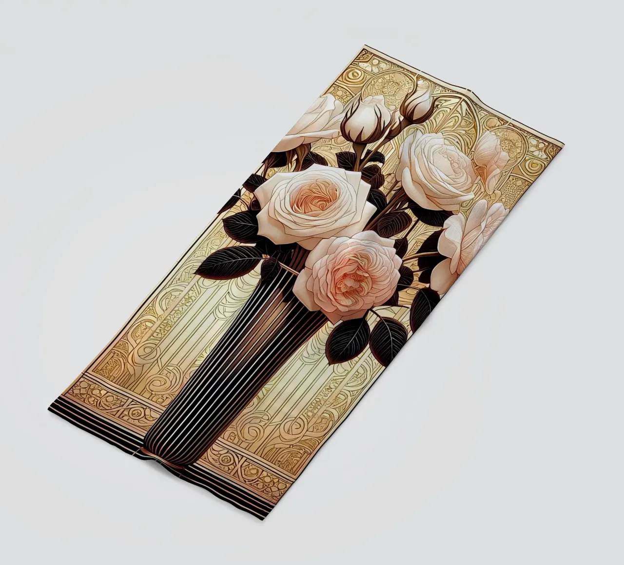 Rose in un vaso sottile telo mare da Art-Nouveau-Dsg