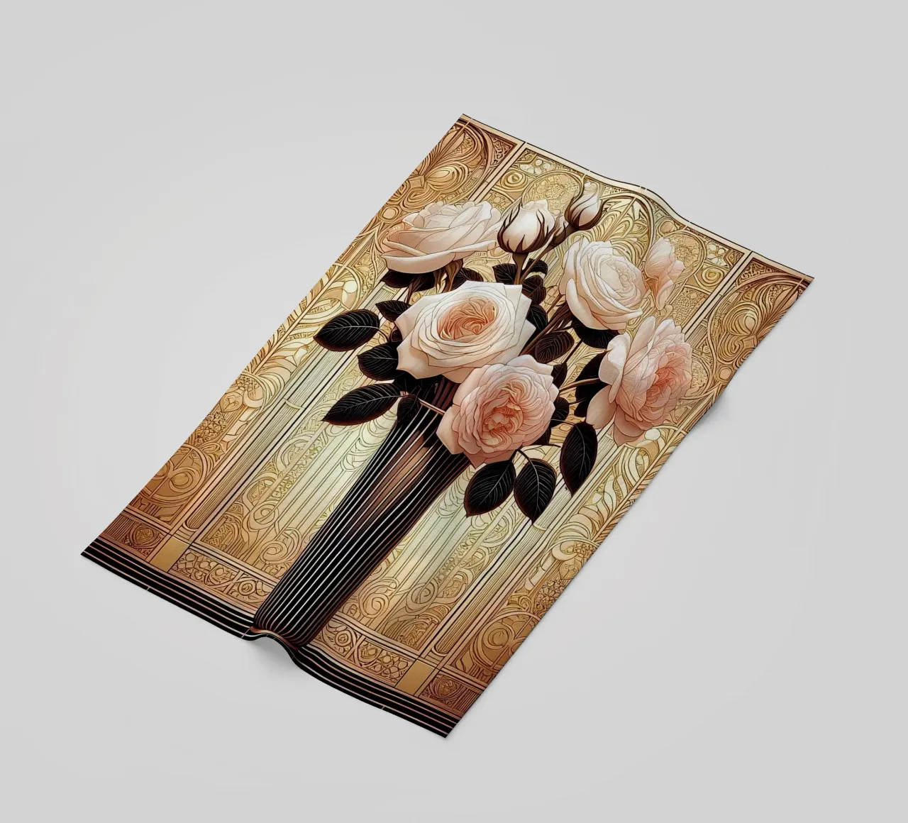 Rose in un vaso sottile telo mare da Art-Nouveau-Dsg