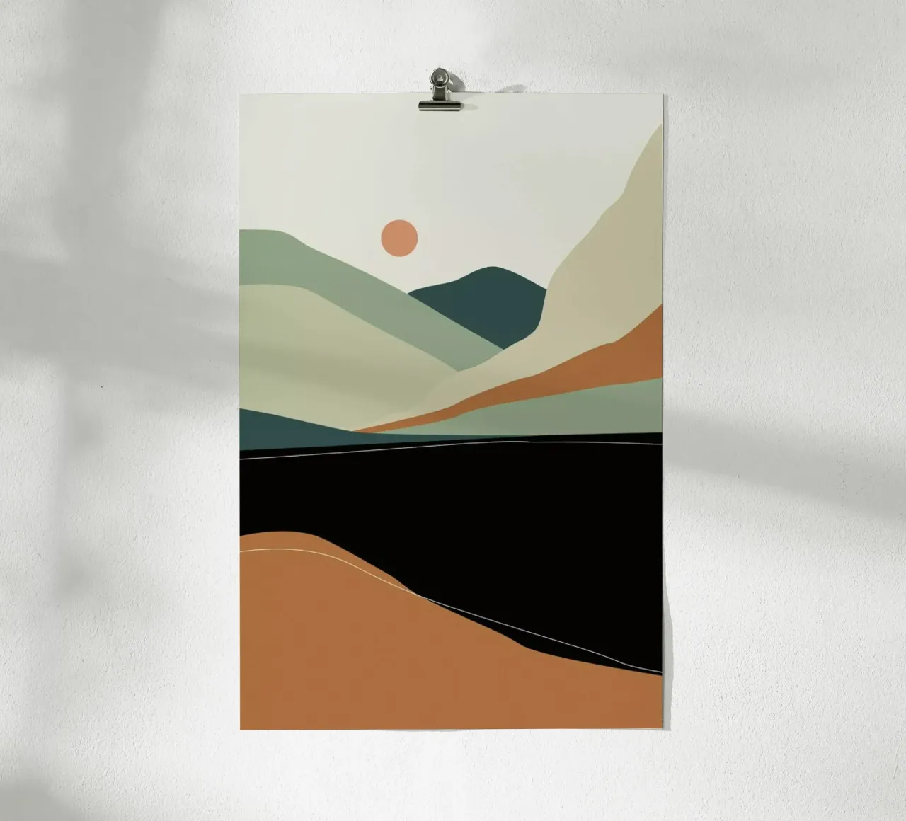 Gebirgssee poster with plastic frame by XOXO Arte