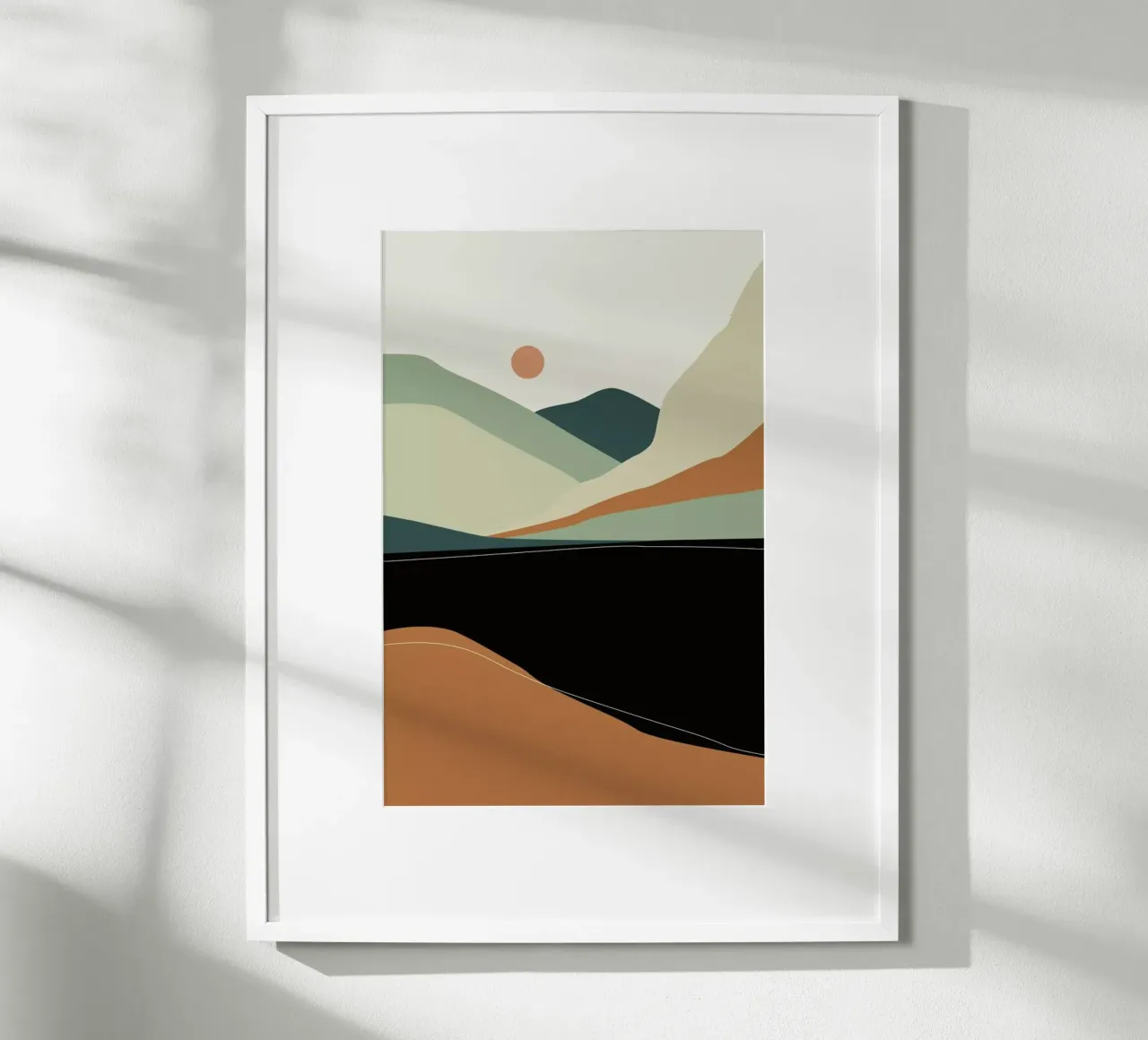 Gebirgssee poster with plastic frame by XOXO Arte