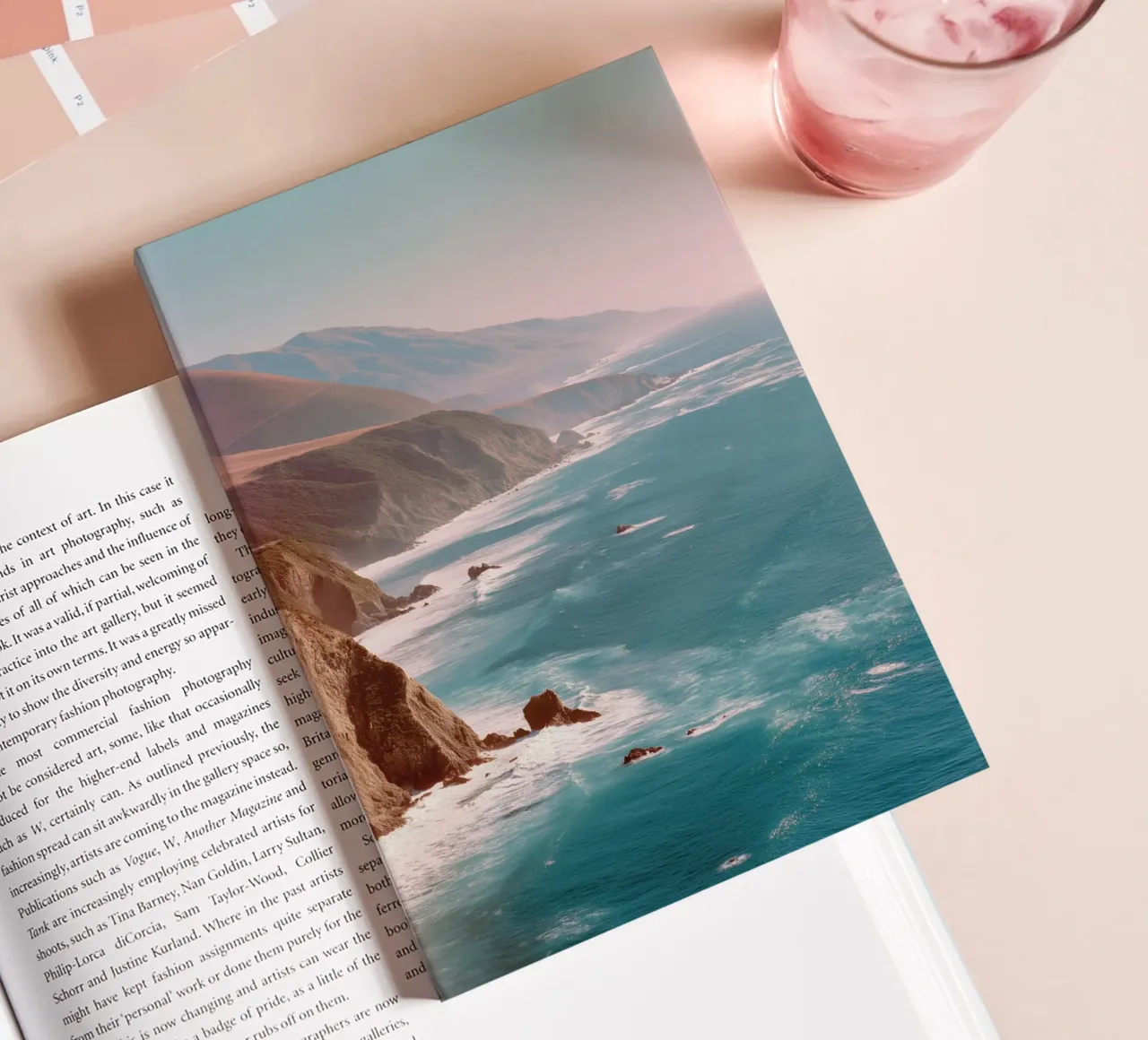 Coastal Cliffs with Turquoise Waters notebook by Indigo Tides Art