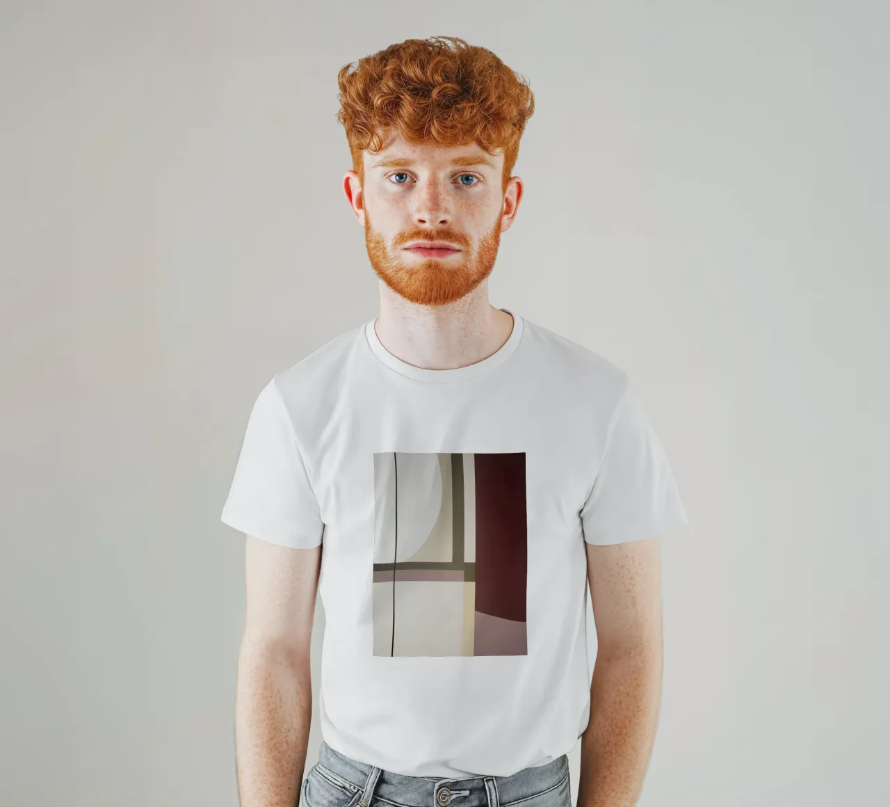 Composition minimaliste avec des lignes courbes et droites t-shirt de Artbyvo