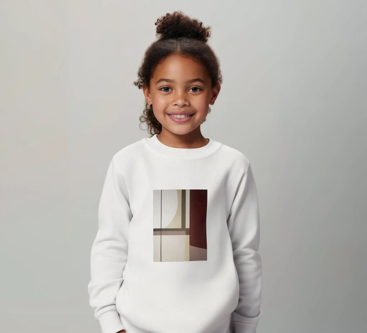 Composizione minimalista con linee curve e rette felpa bambino da Artbyvo