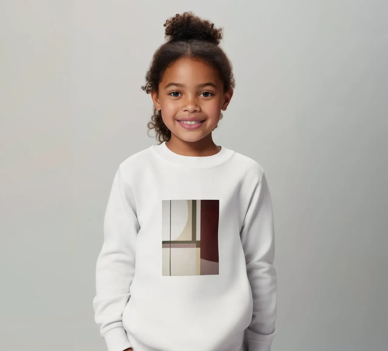 Composición minimalista con líneas curvas y rectas sudadera para niño de Artbyvo