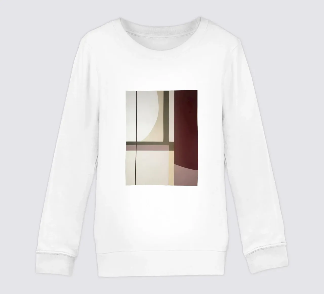 Composición minimalista con líneas curvas y rectas sudadera para niño de Artbyvo