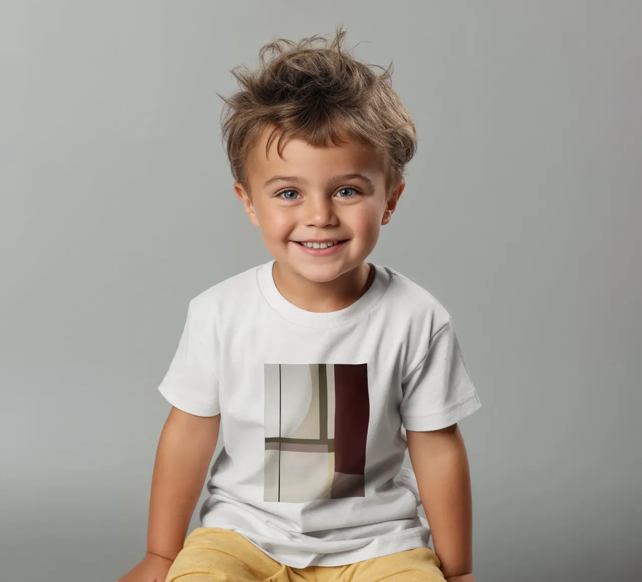 Composizione minimalista con linee curve e rette t-shirt bambini da Artbyvo