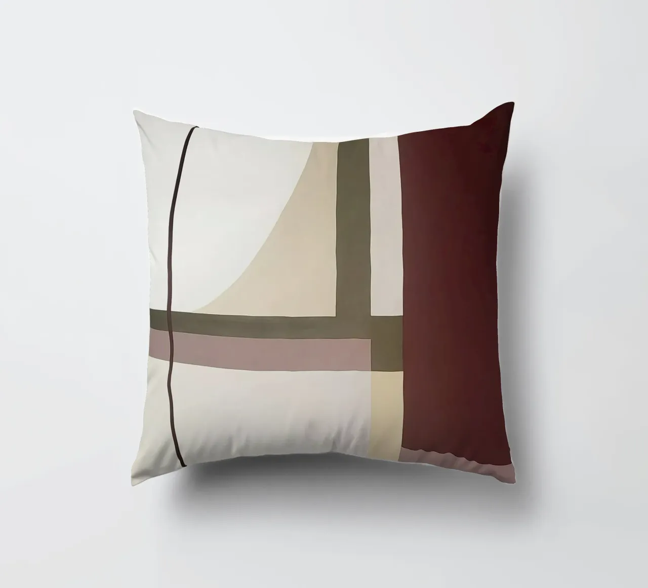 Minimalist Composition with Curved and Straight Lines decorative cushion by Artbyvo