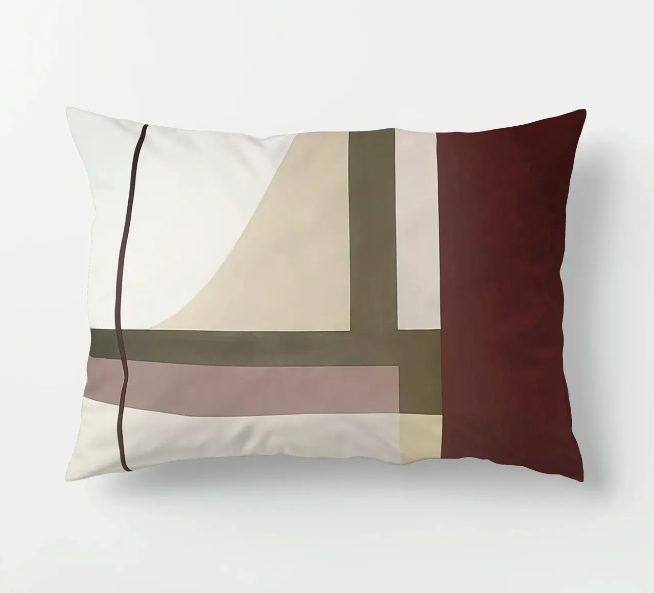 Minimalist Composition with Curved and Straight Lines decorative cushion by Artbyvo