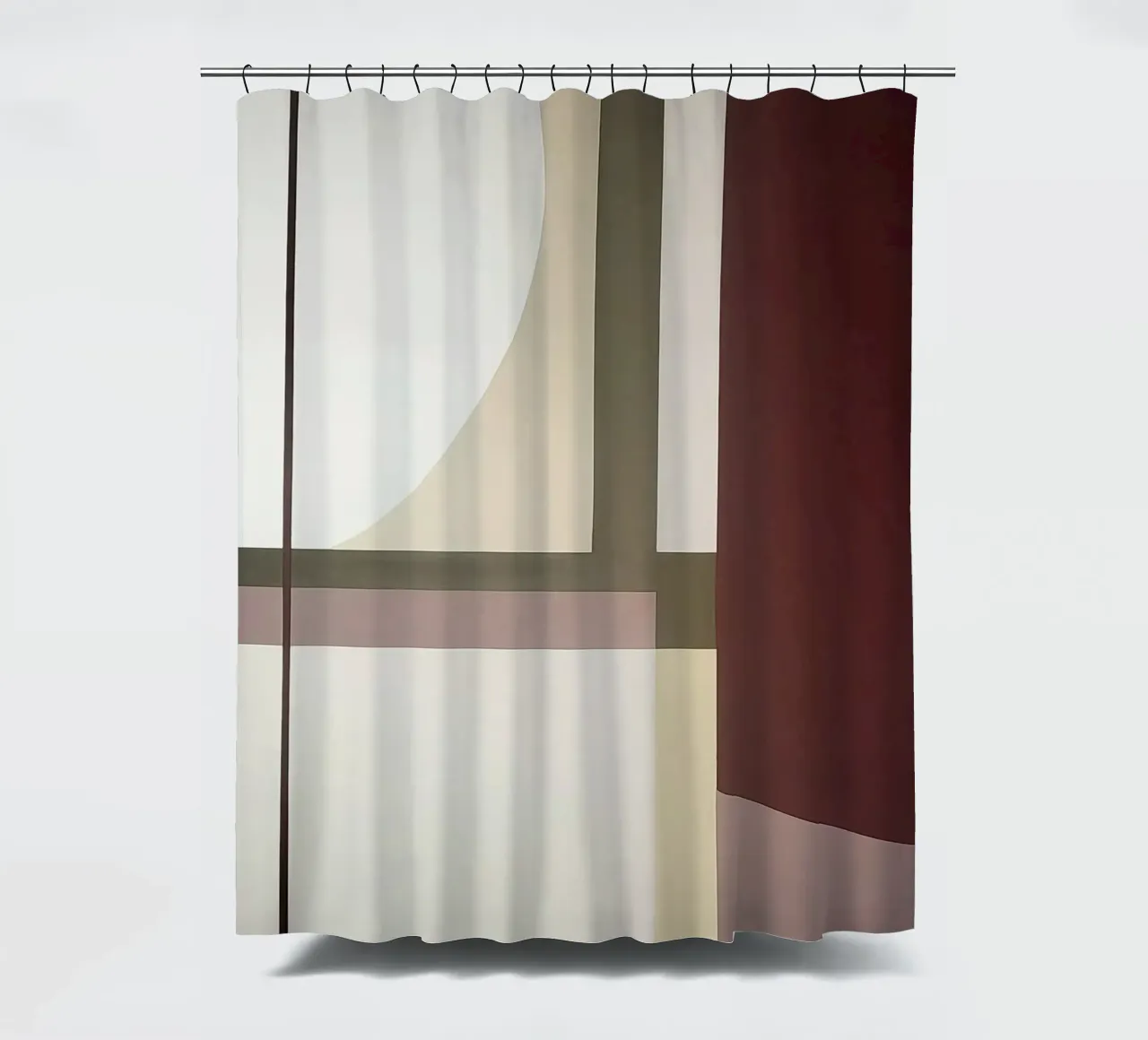 Minimalist Composition with Curved and Straight Lines shower curtain by Artbyvo