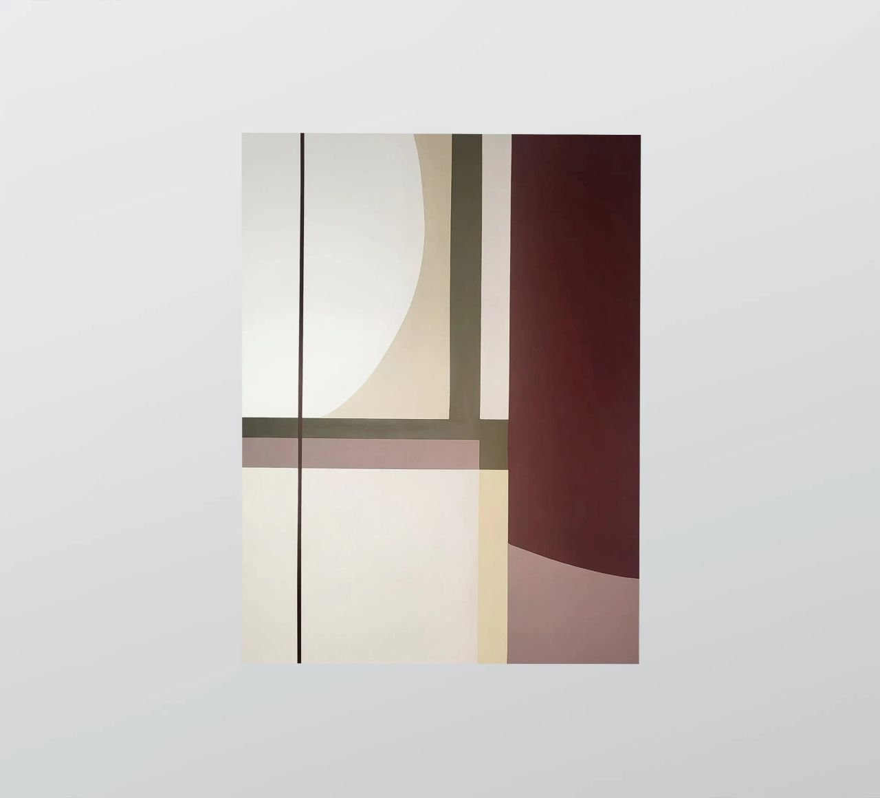 Composizione minimalista con linee curve e rette adesivo da Artbyvo