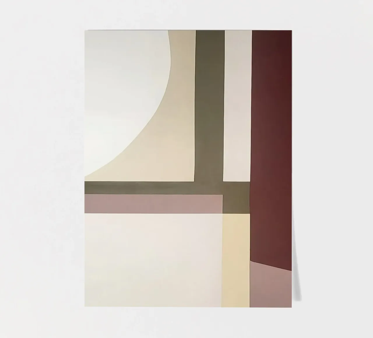 Composizione minimalista con linee curve e rette foglio adesivo da Artbyvo