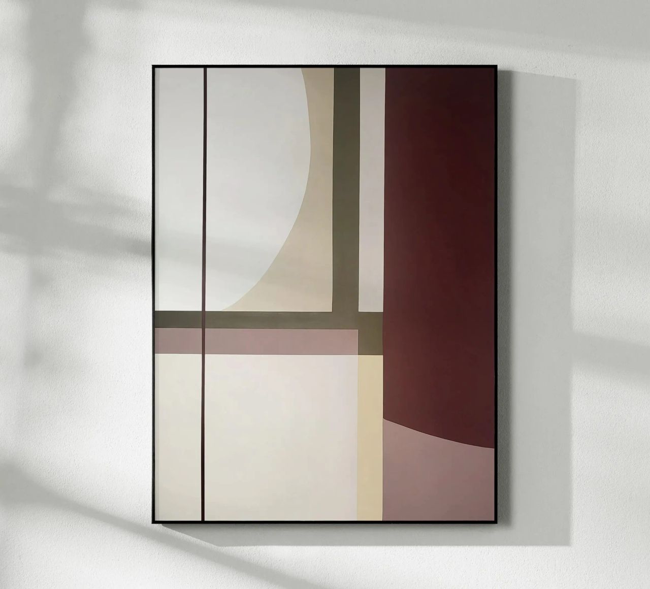 Composizione minimalista con linee curve e rette plexiglass da Artbyvo