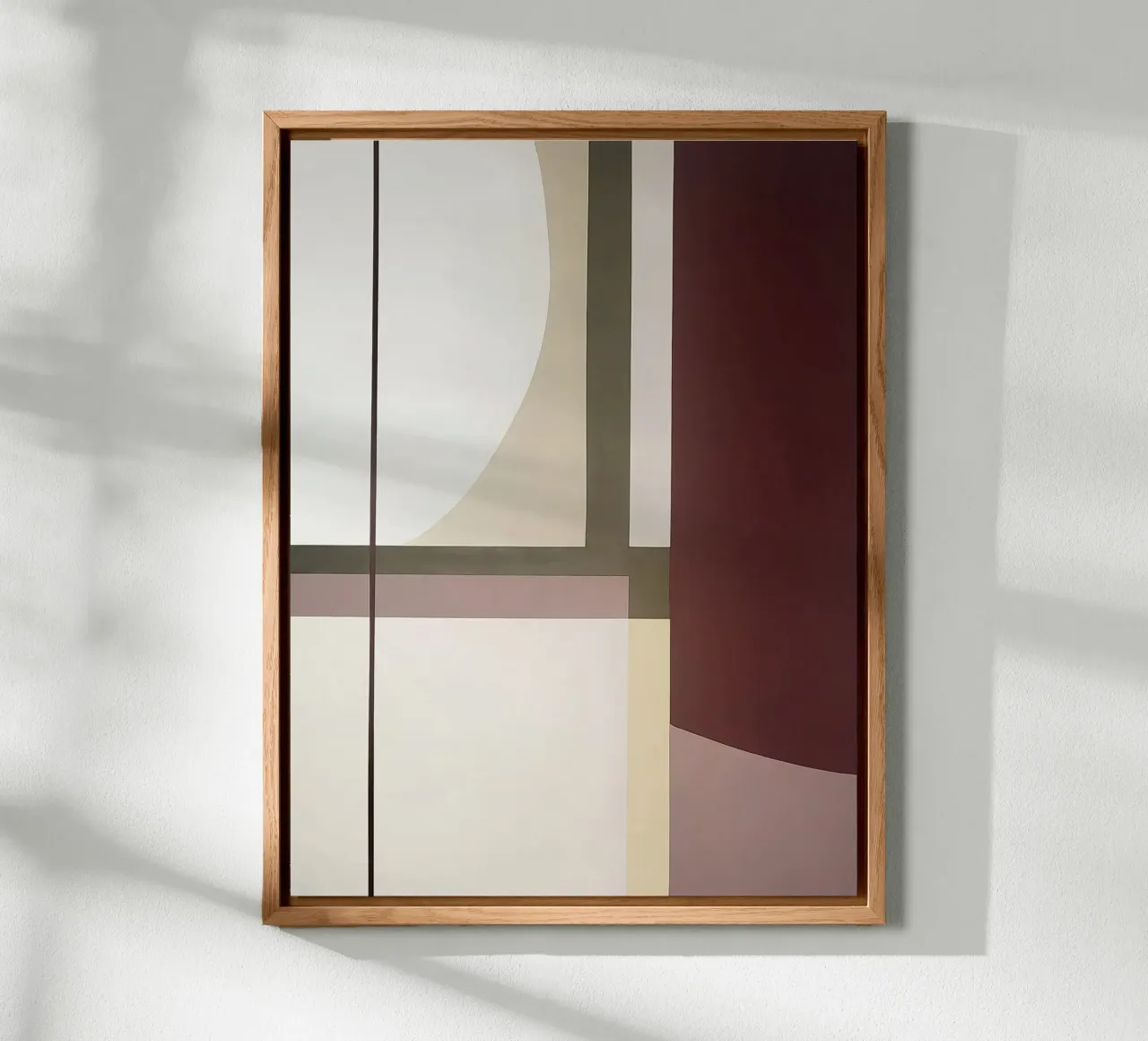 Minimalistische compositie met gebogen en rechte lijnen aluminium-dibond van Artbyvo