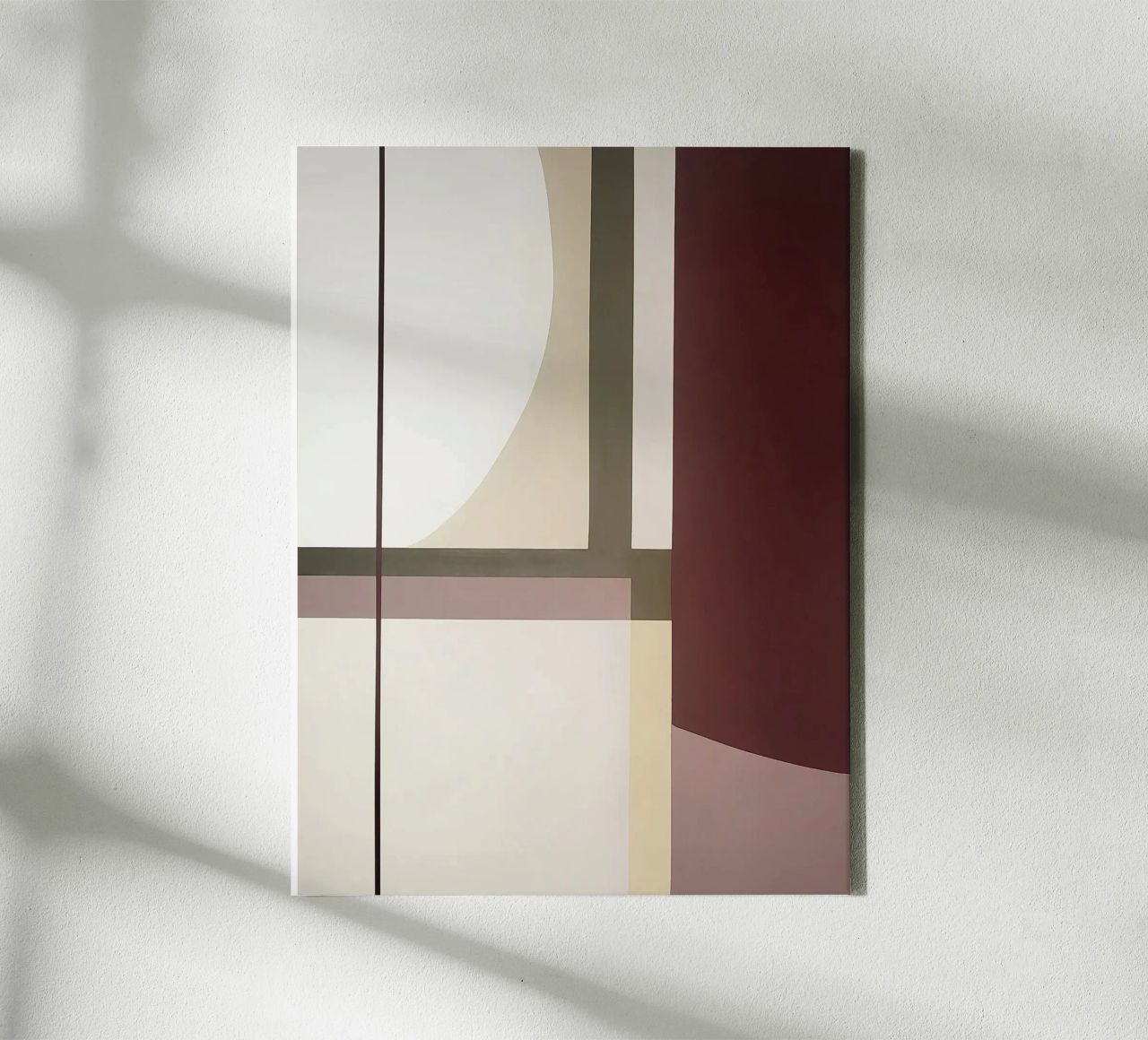 Composizione minimalista con linee curve e rette tela da Artbyvo